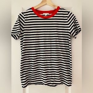 Stripped red and white shirt. Super comfy